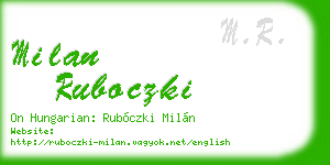 milan ruboczki business card